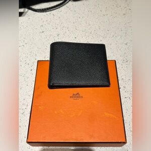 Hermes Black Bifold Copernic Compact wallet  in Epsom leather